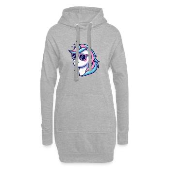 Pastel Neon Unicorn Shades - Hoodie Dress - heather grey - Front