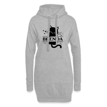 T-Shirt Brenda Katze Katze Katze chat gato neko - Hoodie-Kleid - Grau meliert - Vorne