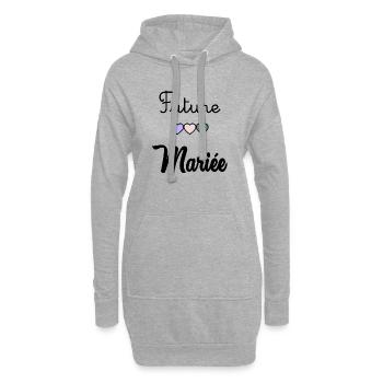 FUTURE MARIEE. EVJF. MARIEE. TEAM. TEAM MARIEE - Sweat-shirt à capuche long Femme - gris chiné - Devant
