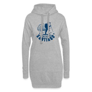 Camino de Santiago, chemin de Compostelle - Sweat-shirt à capuche long Femme - gris chiné - Devant