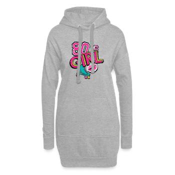 Années 80 Fille Patin à roulettes - Sweat-shirt à capuche long Femme - gris chiné - Devant