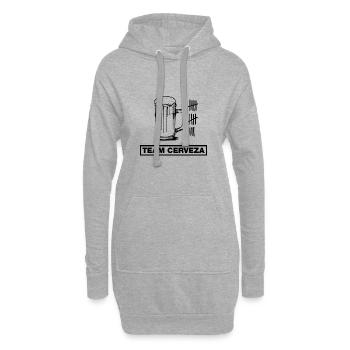 Glas Bier, Beer, Cerveza (Team-Design) - Hoodie-Kleid - Grau meliert - Vorne