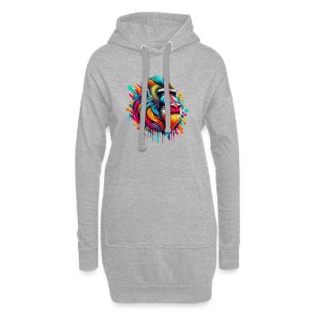 Mandrill-Affe - Hoodie-Kleid - Grau meliert - Vorne