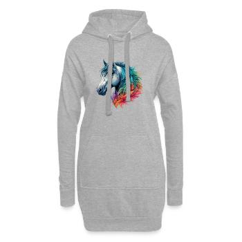 Cheval - Sweat-shirt à capuche long Femme - gris chiné - Devant