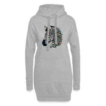 Zebra - Hoodie-Kleid - Grau meliert - Vorne
