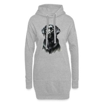 Edler schwarzer Labrador Portrait Labrador - Hoodie-Kleid - Grau meliert - Vorne