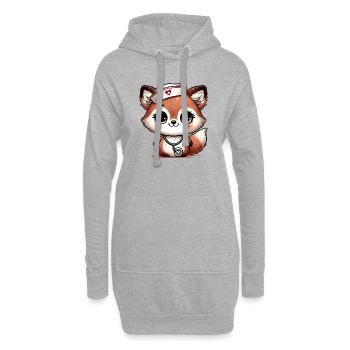 Bezaubernder Fuchs als Krankenschwester - Hoodie-Kleid - Grau meliert - Vorne