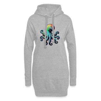 Pieuvre - Sweat-shirt à capuche long Femme - gris chiné - Devant