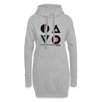 Abstrakte Geometrie Design - Stylische Mode - Hoodie-Kleid - Grau meliert - Vorne