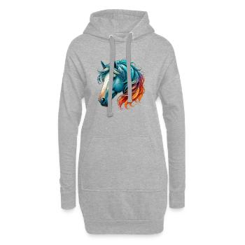 Cheval - Sweat-shirt à capuche long Femme - gris chiné - Devant