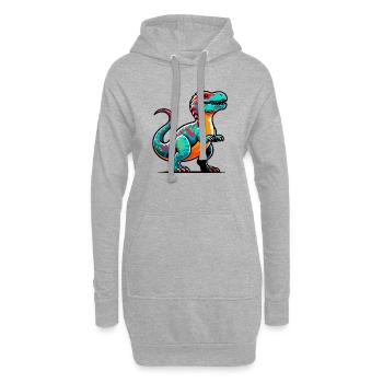 Dinosaurier - Hoodie-Kleid - Grau meliert - Vorne
