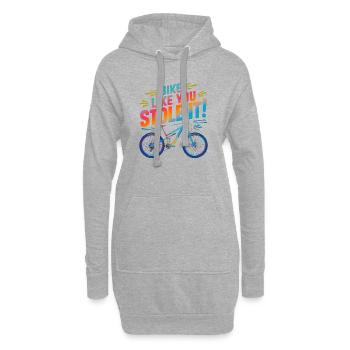 Vélo comme si vous l’aviez volé fungraphic - Sweat-shirt à capuche long Femme - gris chiné - Devant