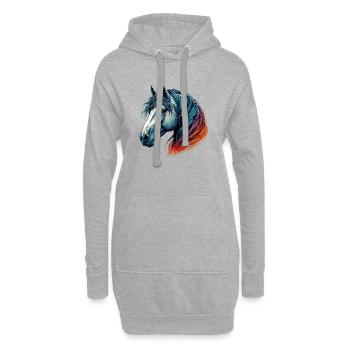 Cheval - Sweat-shirt à capuche long Femme - gris chiné - Devant