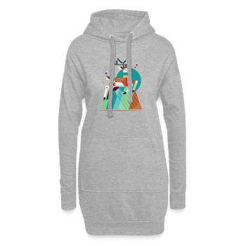 Cerf majestueux – unique et élégant - Sweat-shirt à capuche long Femme - gris chiné - Devant