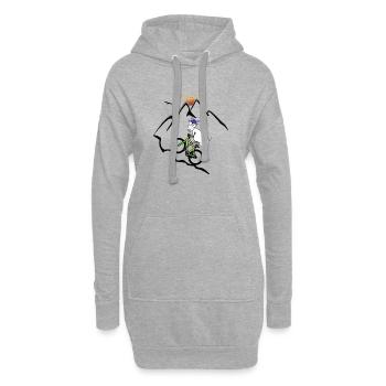 Mountainbike Ziege - Hoodie-Kleid - Grau meliert - Vorne