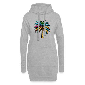 Palme - Hoodie-Kleid - Grau meliert - Vorne