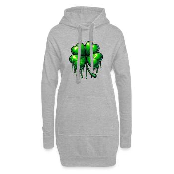 Trèfle à quatre feuilles - Sweat-shirt à capuche long Femme - gris chiné - Devant