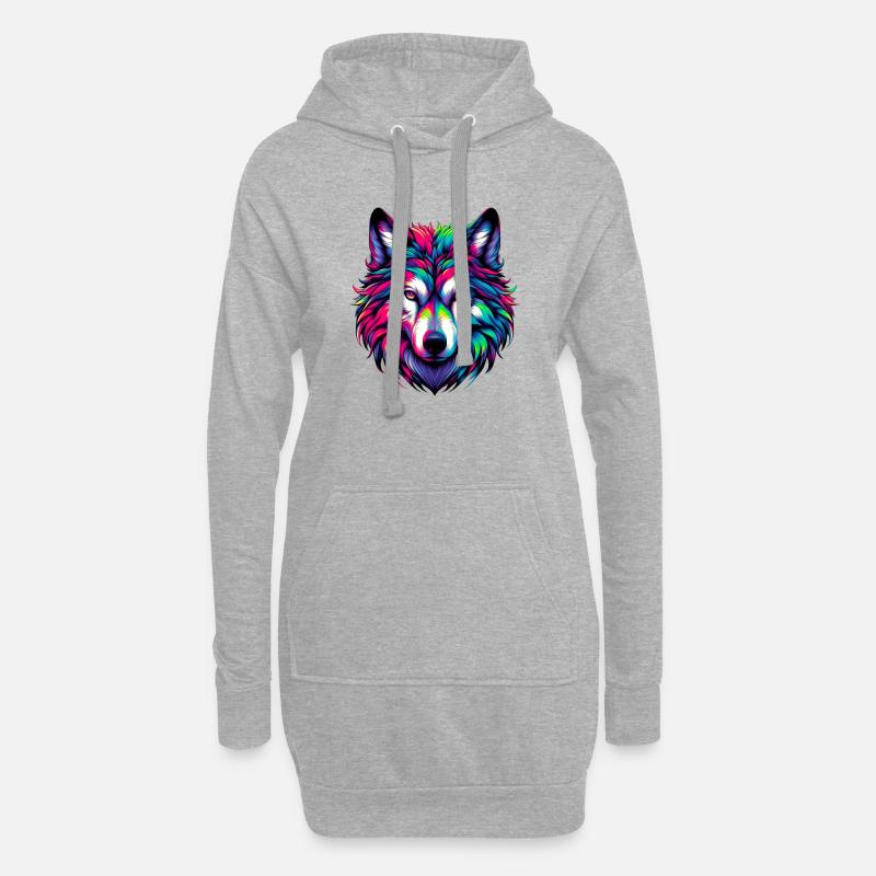 Wolf - Hoodie-Kleid - Grau meliert