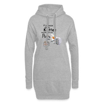 Für mich einen Kaffee - Hoodie-Kleid - Grau meliert - Vorne