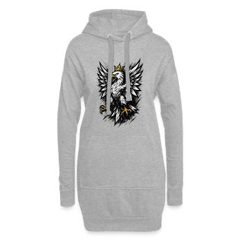 Pologne Polska aigle drapeau drapeau épique cadeau - Sweat-shirt à capuche long Femme - gris chiné - Devant