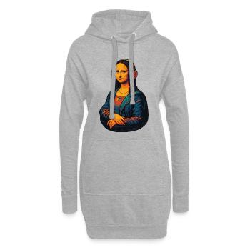 La Joconde (à peine) distraite - Sweat-shirt à capuche long Femme - gris chiné - Devant