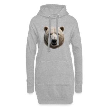Majestätisches Eisbärengesicht Design - Hoodie-Kleid - Grau meliert - Vorne