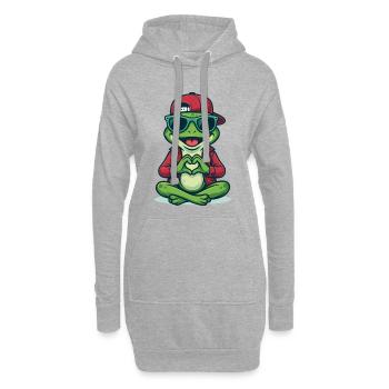 Frog Love Crew - Hoodie-Kleid - Grau meliert - Vorne