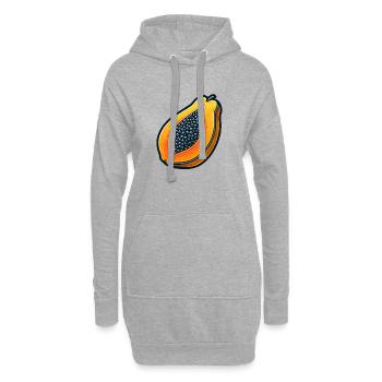 Halb Papaya Pop Art - Hoodie-Kleid - Grau meliert - Vorne