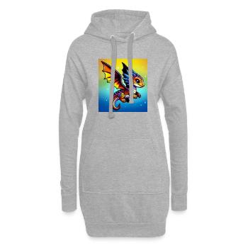 Drache - Hoodie-Kleid - Grau meliert - Vorne