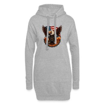 Eagle Rider – Desert Freedom & Wild Spirit - Sweat-shirt à capuche long Femme - gris chiné - Devant