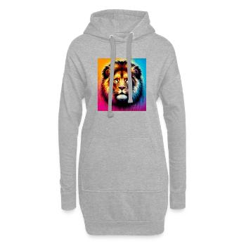 Löwe - Hoodie-Kleid - Grau meliert - Vorne