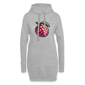 Litschi Exotische Frucht-Pop-Kunst - Hoodie-Kleid - Grau meliert - Vorne
