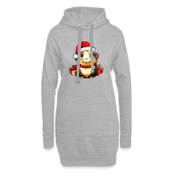 Cochons d'Inde de Noël - Sweat-shirt à capuche long Femme - gris chiné - Devant