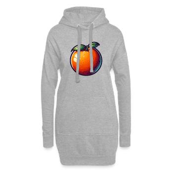 Illustration von Orange Vivid Lucide - Hoodie-Kleid - Grau meliert - Vorne