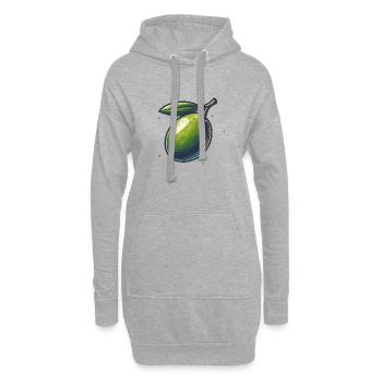 Illustration de Olive Verte Naturelle - Sweat-shirt à capuche long Femme - gris chiné - Devant
