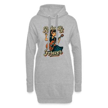 Guitare électrique Rockabilly Forever pour femme, cadeau années 50 - Sweat-shirt à capuche long Femme - gris chiné - Devant