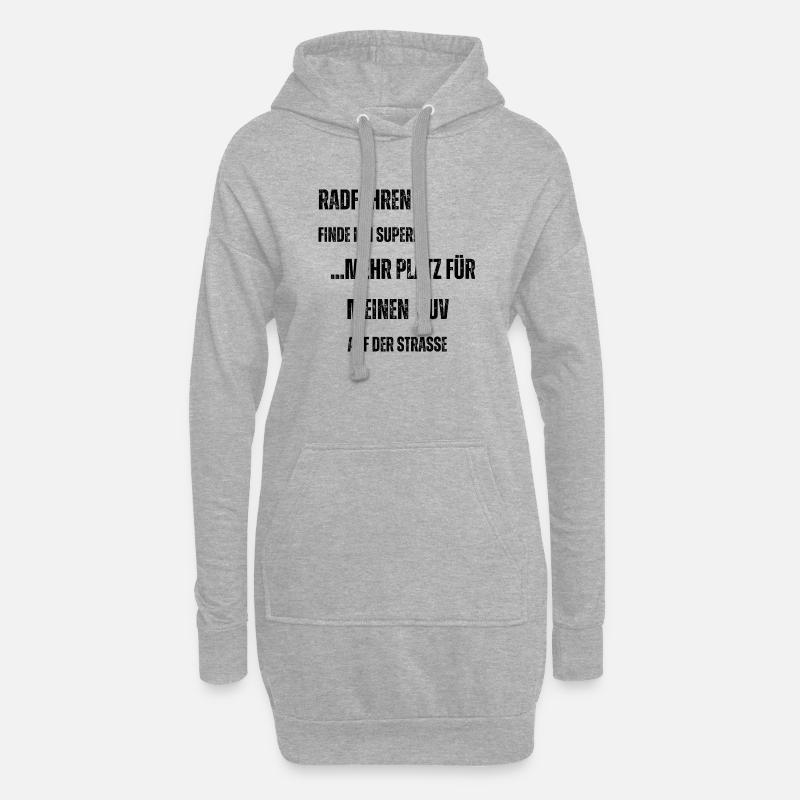 Radfahren vs. SUV - Hoodie-Kleid - Grau meliert