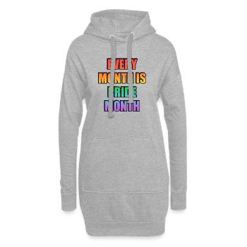 Chaque mois est le mois de la fierté Slogan LGBTQ - Sweat-shirt à capuche long Femme - gris chiné - Devant
