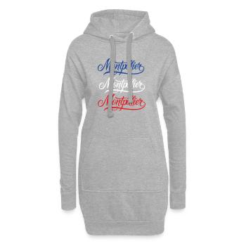 Montpellier Retro Lettering Design - Sweat-shirt à capuche long Femme - gris chiné - Devant