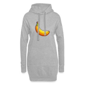 Banane Pop Art Colorée Fun - Sweat-shirt à capuche long Femme - gris chiné - Devant