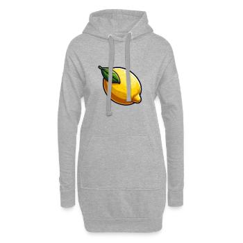 Lemon PopArt Jaune Cartoon - Sweat-shirt à capuche long Femme - gris chiné - Devant