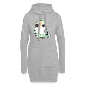 Papagai Halloween Geist - Hoodie-Kleid - Grau meliert - Vorne