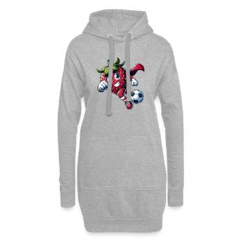 Football Fraise Super-héros Kicker Comic - Sweat-shirt à capuche long Femme - gris chiné - Devant