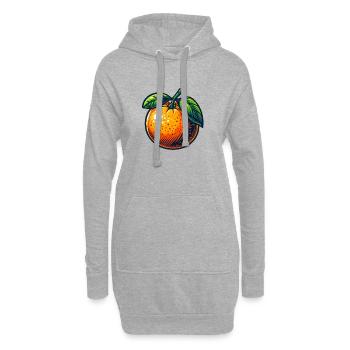 Retro Orange mit hellen Blättern - Hoodie-Kleid - Grau meliert - Vorne