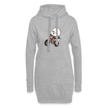 Ourson Motard Aventurier - Sweat-shirt à capuche long Femme - gris chiné - Devant