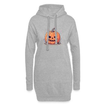 Gruselige Kürbislaterne Halloween - Hoodie-Kleid - Grau meliert - Vorne