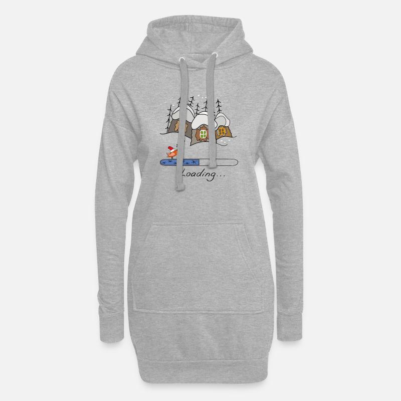 Weihnachtszeit Loading - Hoodie-Kleid - Grau meliert