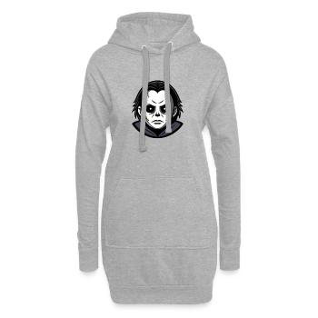Böse Halloween-Maske monochromer Kapuzenpullover - Hoodie-Kleid - Grau meliert - Vorne