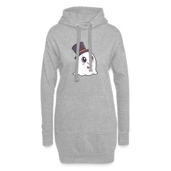 Fantôme chic chapeau et nœud - Sweat-shirt à capuche long Femme - gris chiné - Devant