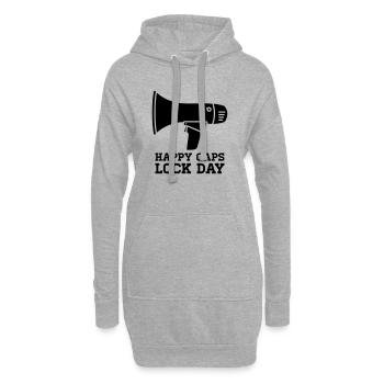 Megafon Happy Caps Lock Day Nerd  - Hoodie-Kleid - Grau meliert - Vorne
